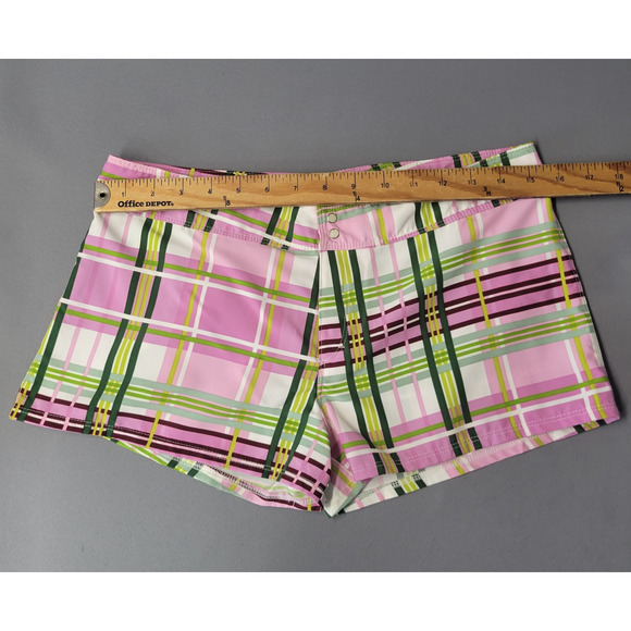 Agua Doce Shorts Womens Medium Plaid Swim Boardshorts Brazilian Beach Swimwear - Picture 2 of 11